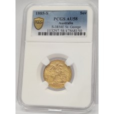 AUSTRALIA 1885 . ONE 1 SOVEREIGN . SYDNEY . GOLD